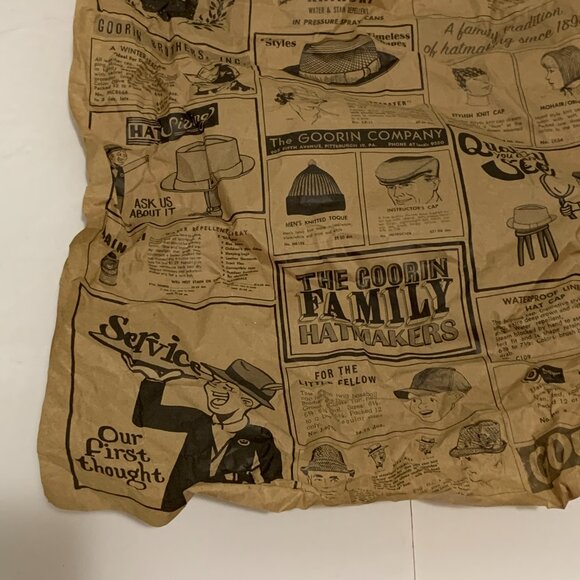 Vintage Goorin Bros Cardboard Hat Box Strap Storage Container Paper Black Gold - Picture 16 of 16